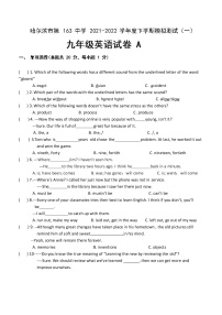 黑龙江省哈尔滨市第一六三中学校2022年九年级一模英语试题(word版含答案)