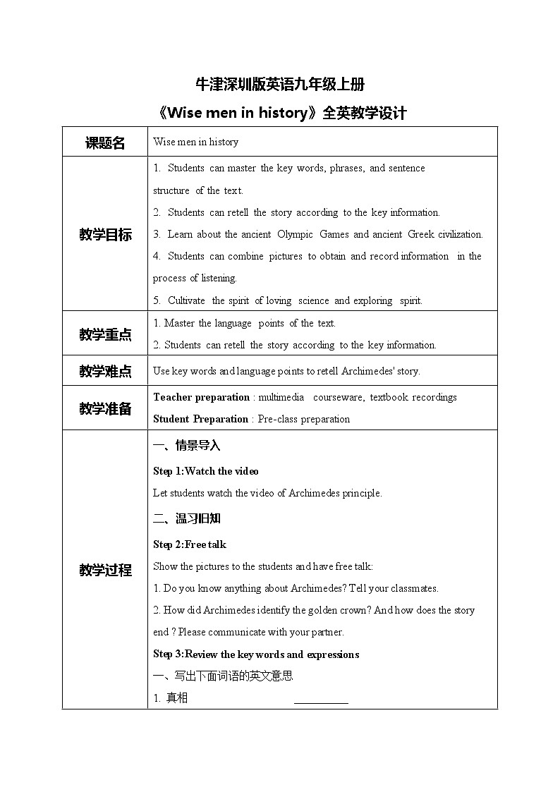 Unit 1 wise men in history 第二课时 Reading II&Listening 课件01