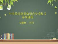 中考英语重要知识点专项复习系列课程 专题01 名词课件PPT