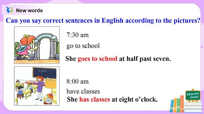 Module5 Unit2 We start work at nine o’clock 课件 PPT+教案05