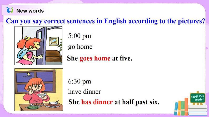 Module5 Unit2 We start work at nine o’clock 课件 PPT+教案07