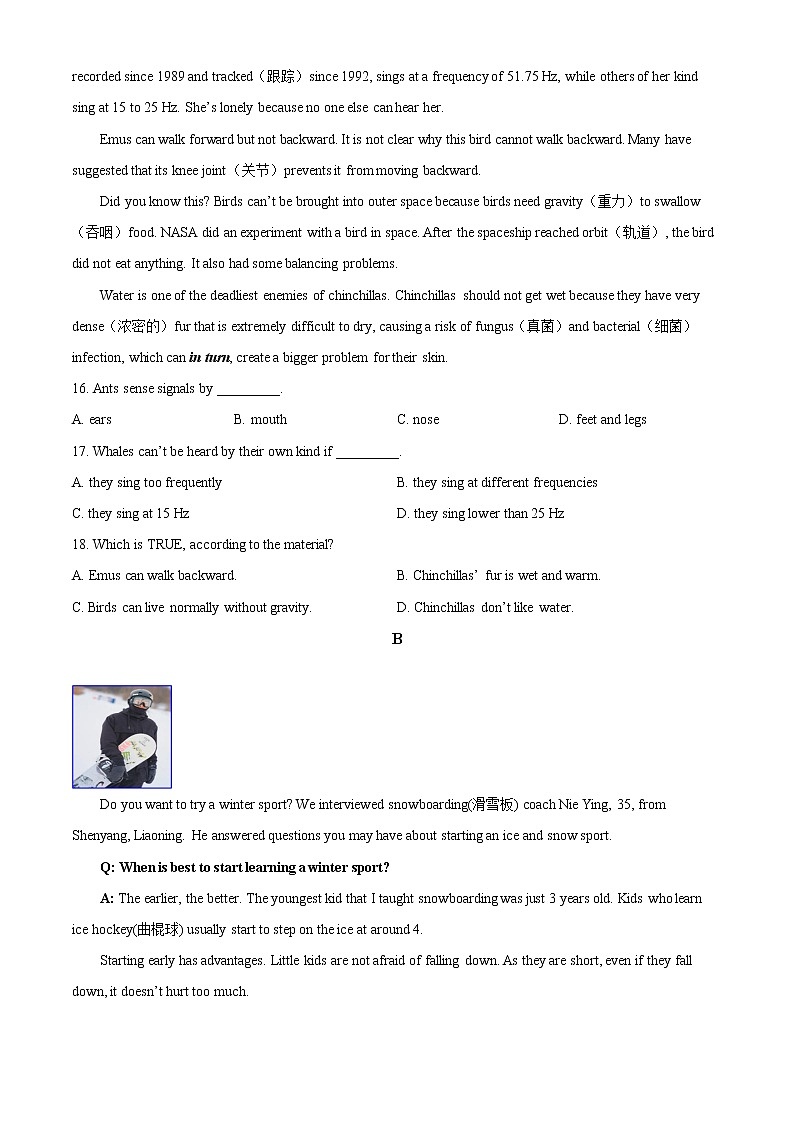 2022年山东省济宁市中考二模英语试题（含听力）(解析版+原卷板)03