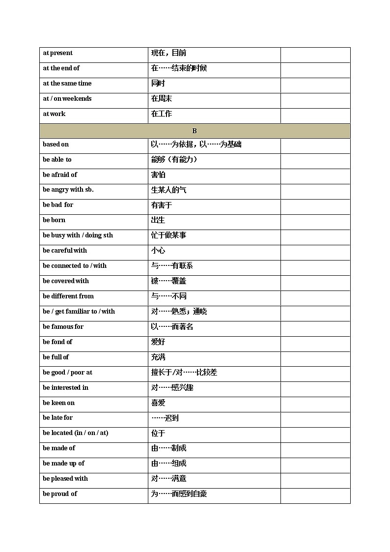 【中考复习必背】初中英语常考【短语、词组、固定搭配】分类整理（335组）第2页