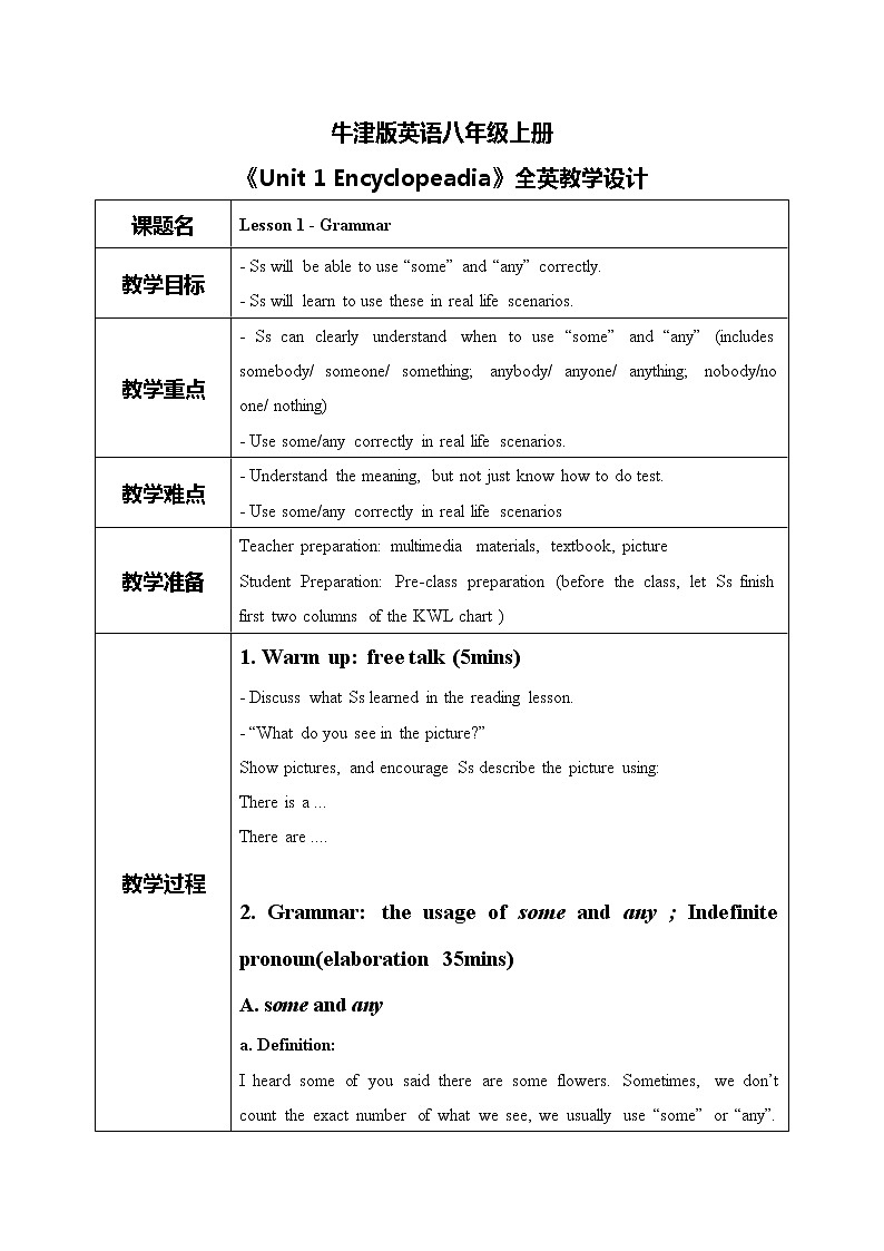 《Unit 1 Encyclopaedias》 Grammar 课件+教案01
