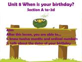 人教版七年级上unit 8  When is your birthday_ section A（12张PPT）