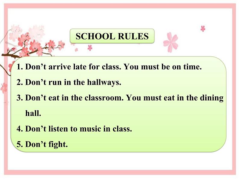 Unit 4 Don 't eat in class. Section A 1a-2d课件(共18张PPT)第5页