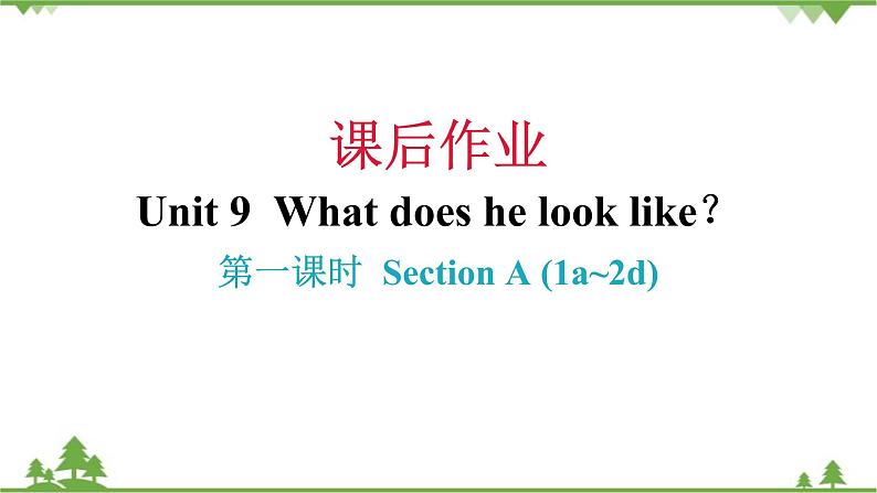 人教新目标(Go for it)版Unit 9 What does he look like-Section A (1a_2d)课后作业课件（18张)第1页