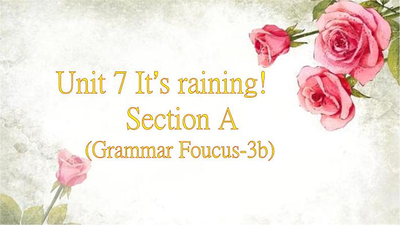 Unit 7  It's raining!Section A Grammar Focus-3b课件（共有PPT18张）01