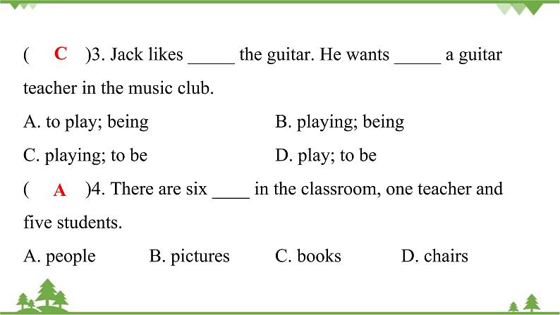 Unit 1 Can you play the guitar-Section B (1a_2c) 作业课件(共20张PPT)03