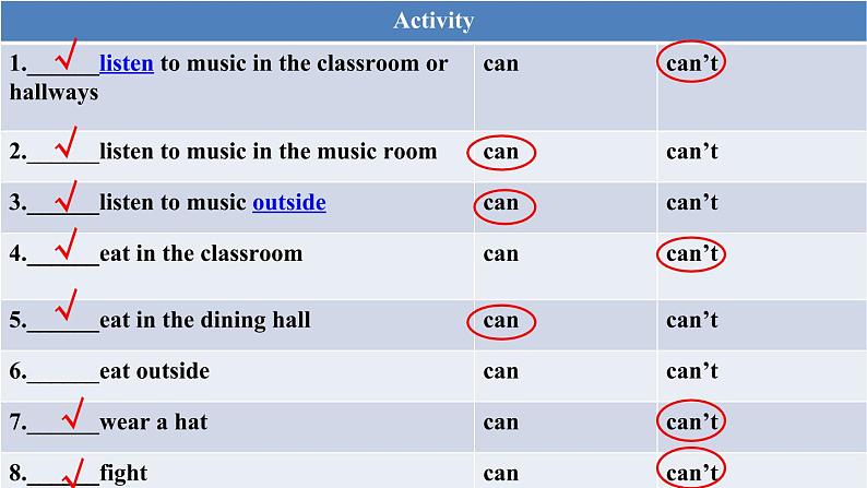 Unit 4 Don't eat in class.SectionA2a-2d 习题课件（共有PPT23张）08