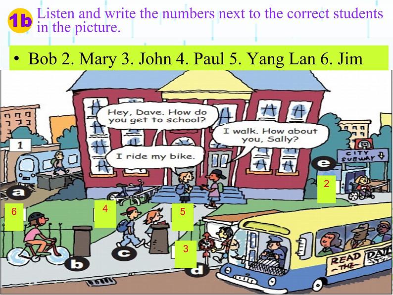 Unit 3  How do you get to school_Section A 1a - 2e 课件（共有PPT25张，无音频）07