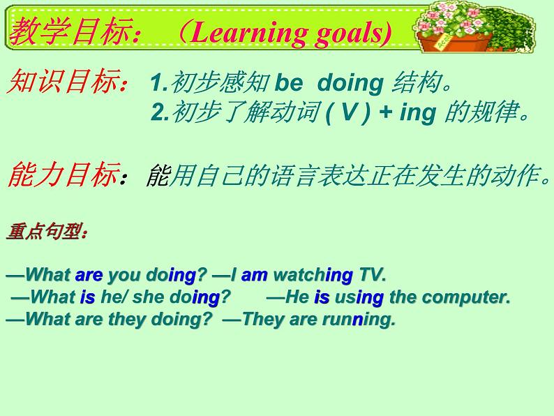 Unit 6 I'm watching TV. Section A Grammar Focus-3c课件33张02