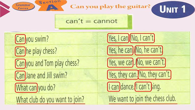 Unit 1 Can you play the guitar_ SectionA（3a-3c）课件 (共13张PPT)03