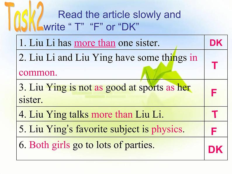 八年级上册Unit 3  I’m more outgoing than my sister. （Section A 3a – 3b）课件(共14张PPT)07