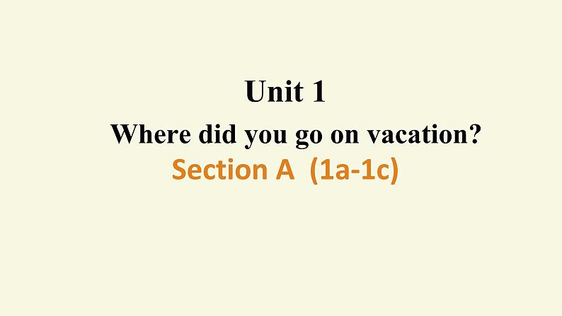 Unit 1 Where did you go on vacation？Section A(1a-1c) 课件15张第1页