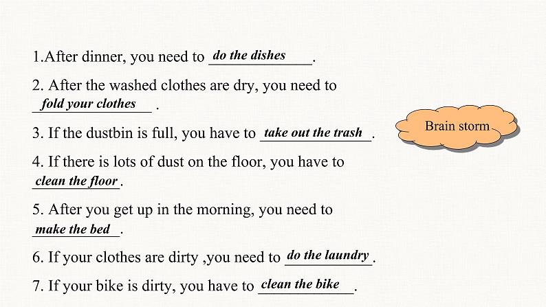 Unit 3 Could you please clean your room？ Section A Grammar focus 课件(共25张PPT)04