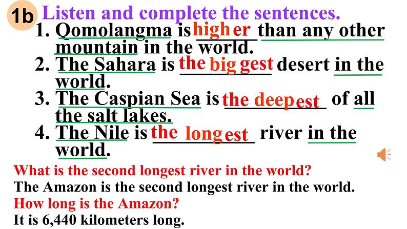 Unit 7 What's the highest mountain in the world_ section A1a-1c课件13张06