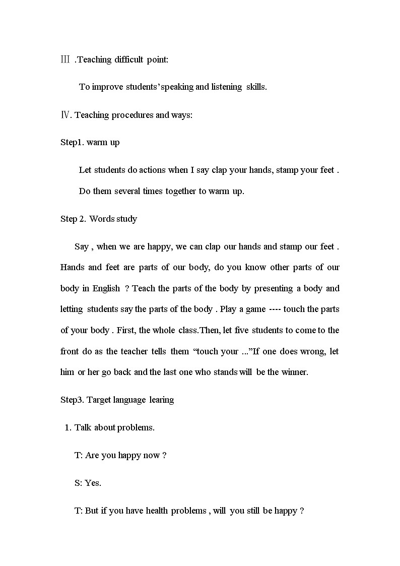 Unit 1 What's the matter_ Section A 1a-2c教案2021-2022学年人教版英语八年级下册02