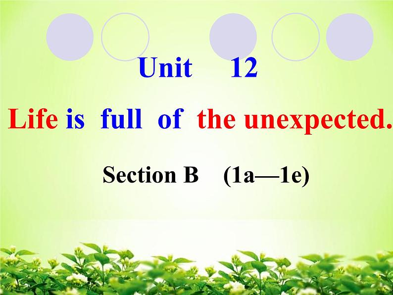 英语九年级全册Unit 12  Life is full of the unexpected. Section B （1a-1e）课件（共21张，无音频）01