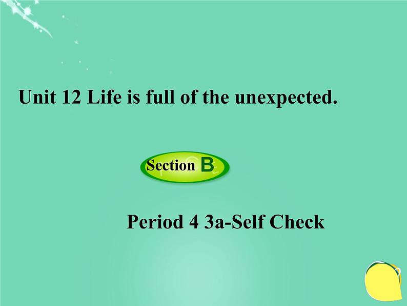 人教版九年级Unit 12 Life is full of the unexpected.SectionB 3a-Self Check课件(共17张PPT)01