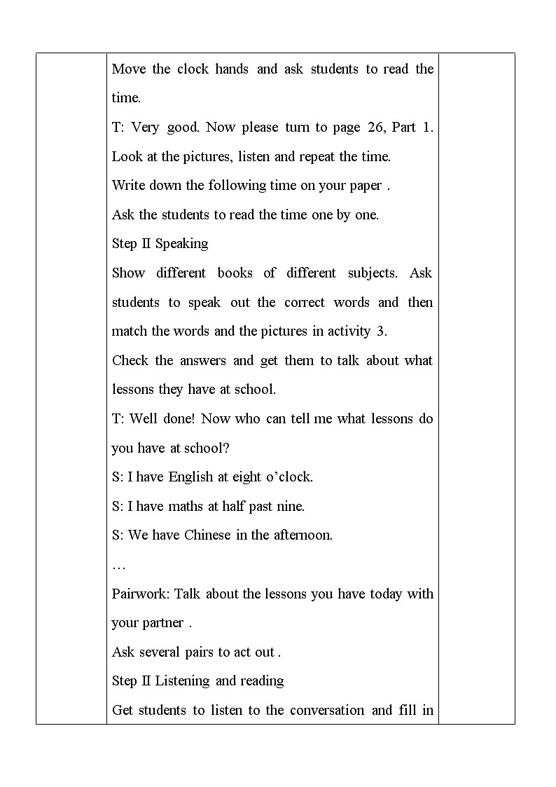 Module 5 My school dayUnit 1 I love history.表格式教案03