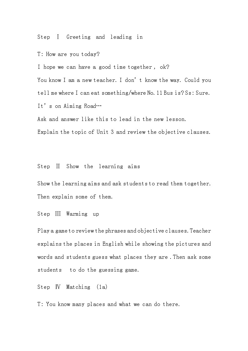 外研版英语七年级下册 Module 6 Unit3 Language in use 教案03