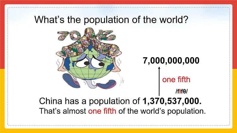 Module 9 Population Unit 1 The population of China is about 1.37 billion. 课件17张05