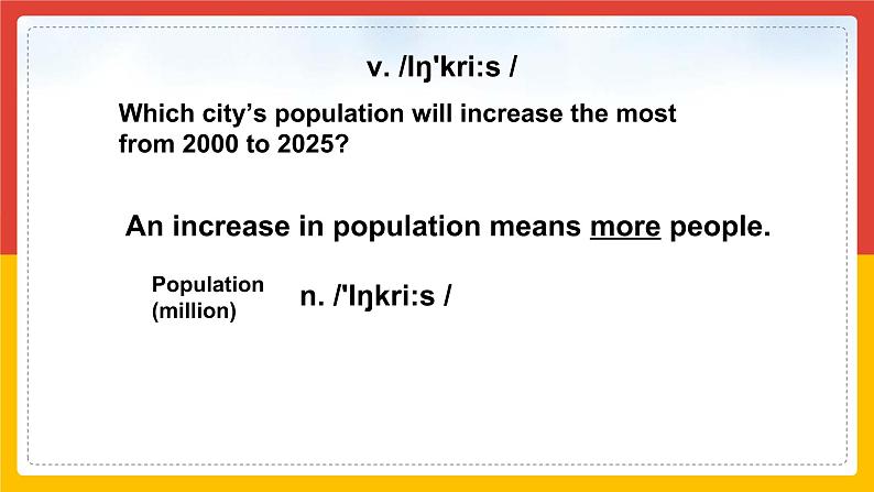 Module 9 Population Unit 1 The population of China is about 1.37 billion. 课件17张07