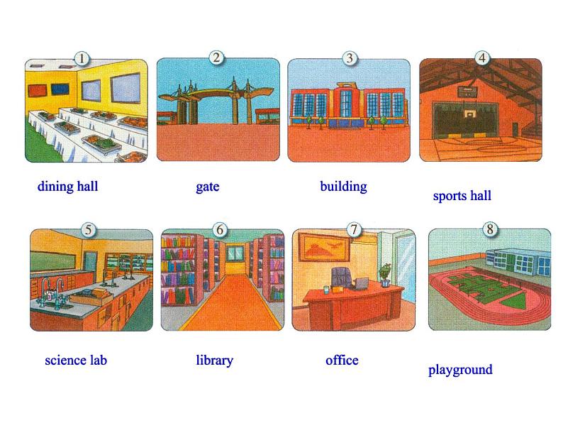 七年级外研版英语上册课件：Module 3 Unit 2  The library is on the left of the playground.(共23张PPT)06