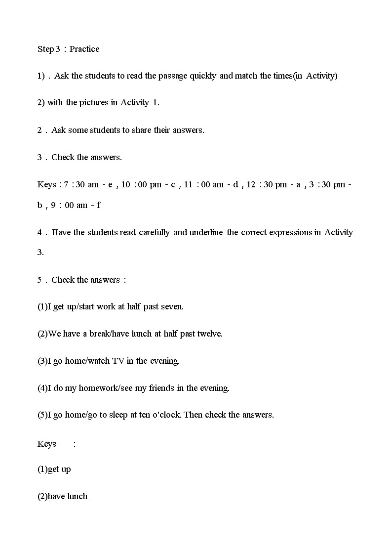 外研版七年级英语上Module5Unit2Westartworkatnineo 'clock.教学设计第2页