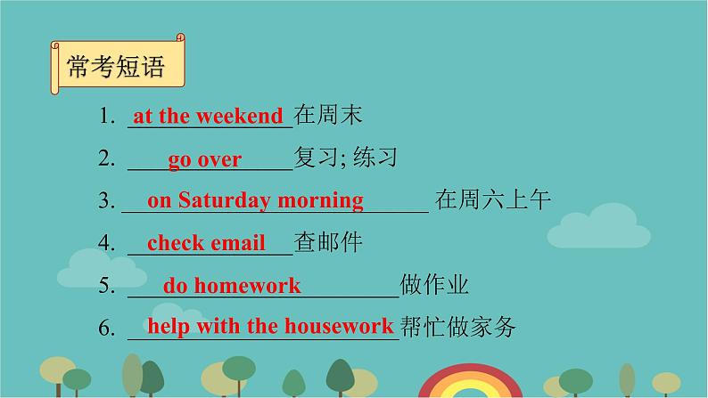 外研版英语七年级下册 Module 3  Unit 1 What are you going to do at the weekends_课件(共41张PPT)第6页