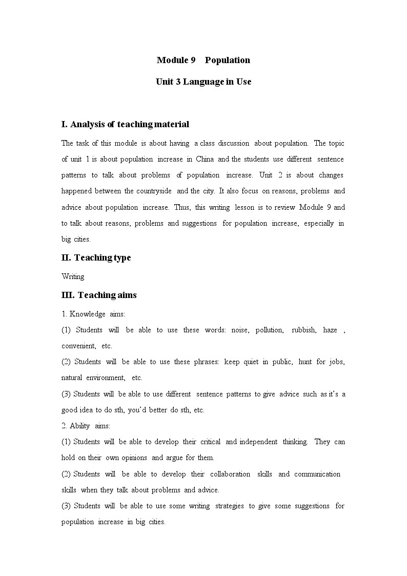 外研版八上：Module 9 unit3 Language in use.教案01