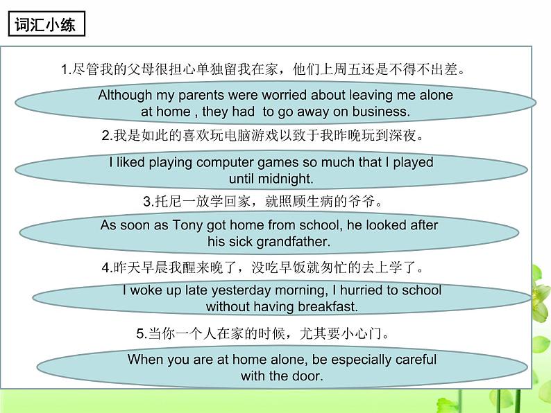 外研英语九上 Module 4 Home alone Unit 3 Language in use.课件15张05