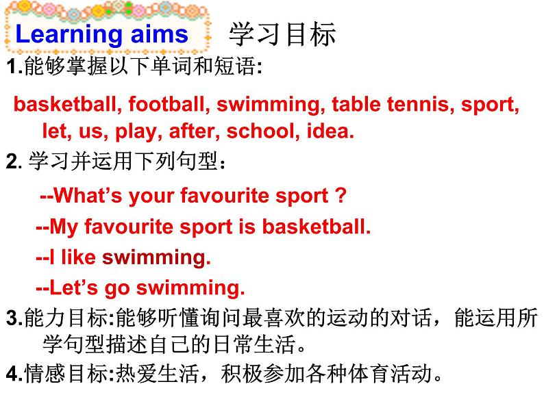 Starter Module 4 My everyday lifeUnit 3 What 's your favourite sport？课件缺少素材第2页