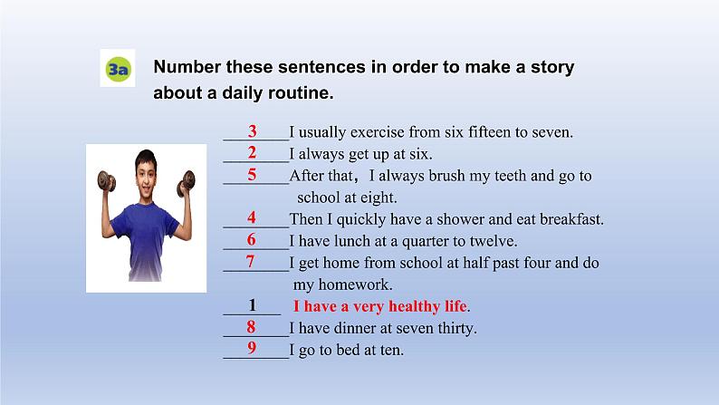 人教新目标七年级下册英语--Unit 2 Section B (3a-self-check) 课件第4页