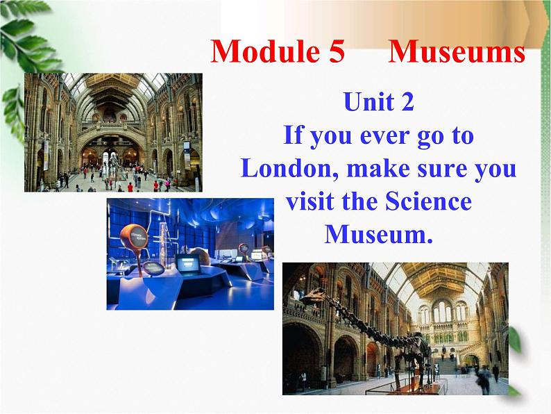 Module 5 Museums Unit 2 If you ever go to London make sure you visit the Science Museum.课件19张PPT01