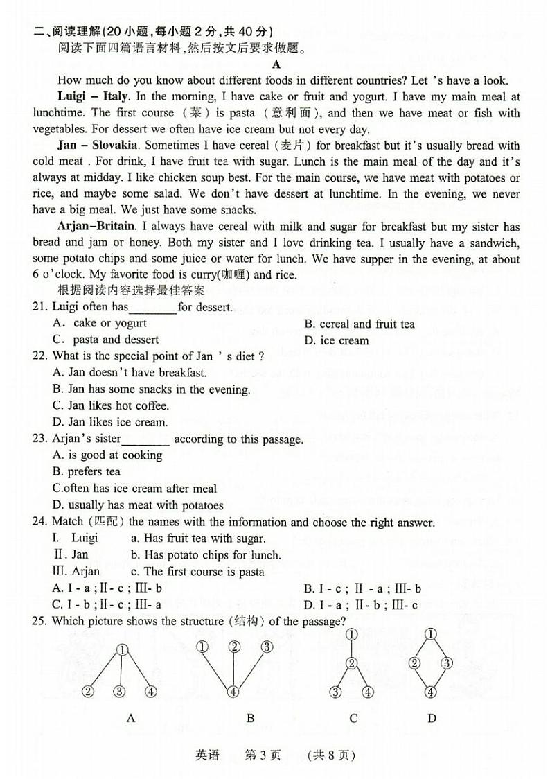 2022年河南省濮阳市毕业年级第二次模拟考试英语试卷(图片版含答案)03