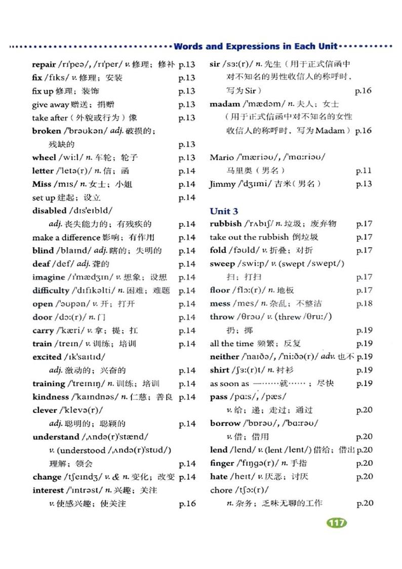 人教版英语八年级下册单词表第3页