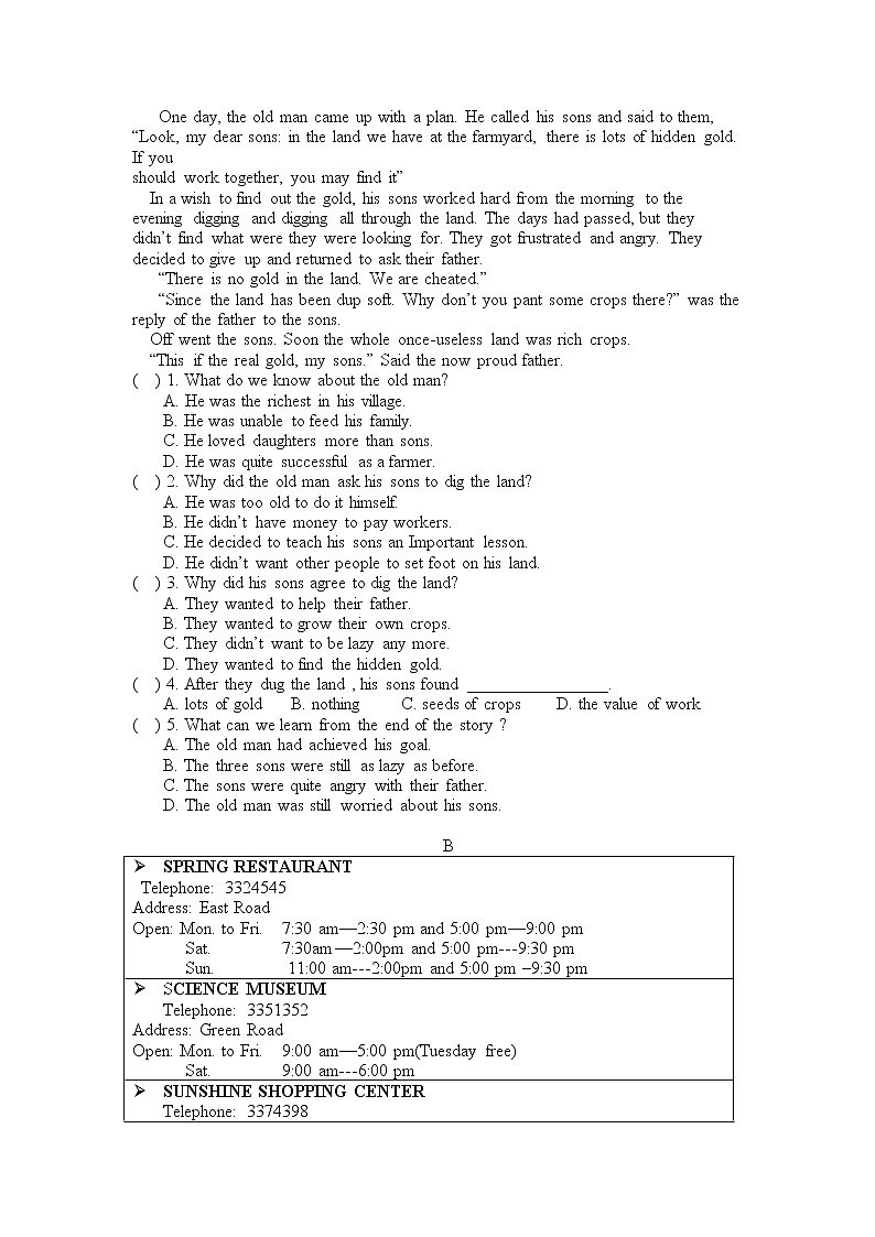 译林八年級英語上冊 Unit 3检测卷03