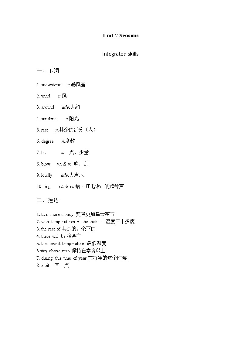 译林八年級英語上冊 Unit 7 Seasons 课时5 PPT课件+教案01