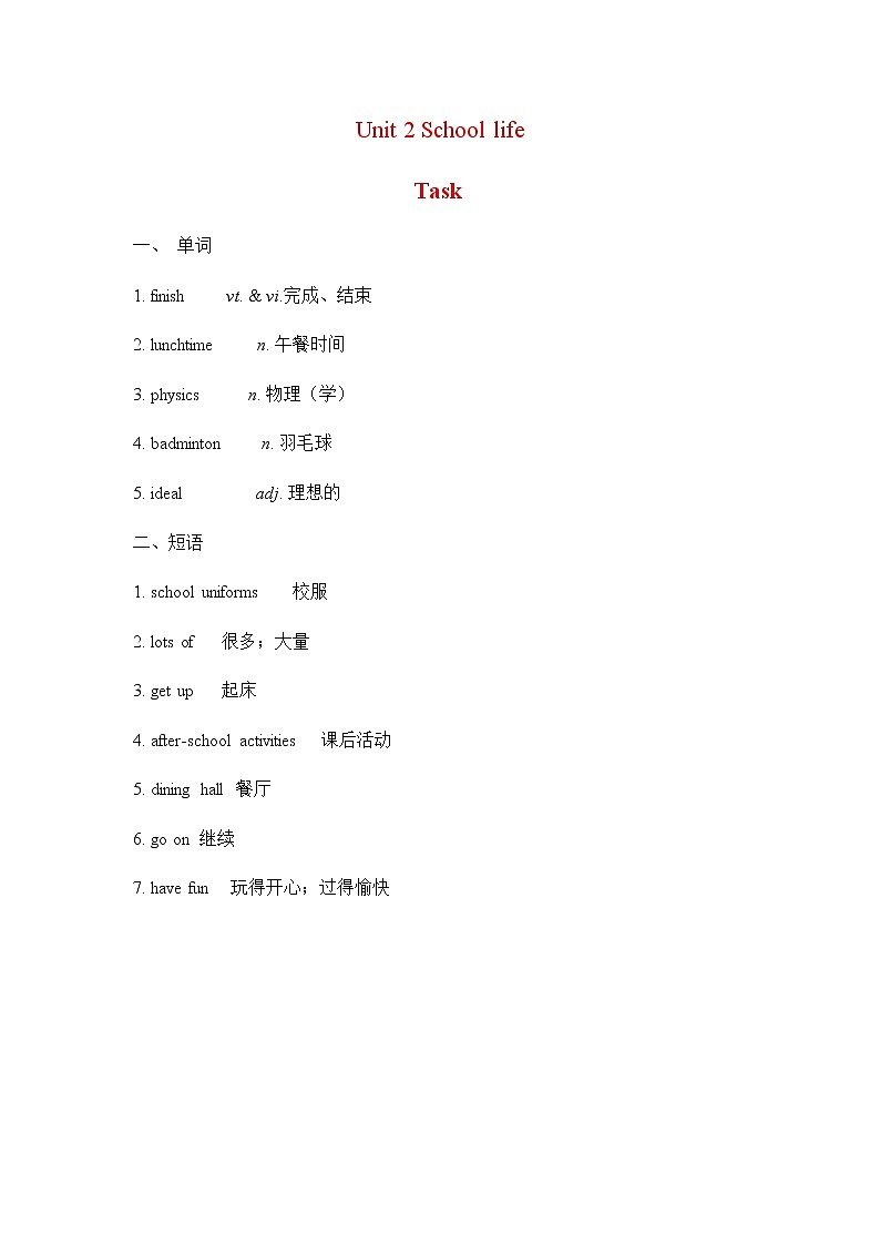 译林八年級英語上冊 Unit 2 School life  课时7 PPT课件+教案01