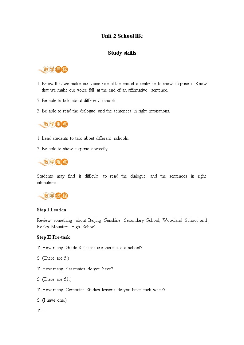 译林八年級英語上冊 Unit 2 School life  课时6 PPT课件+教案01