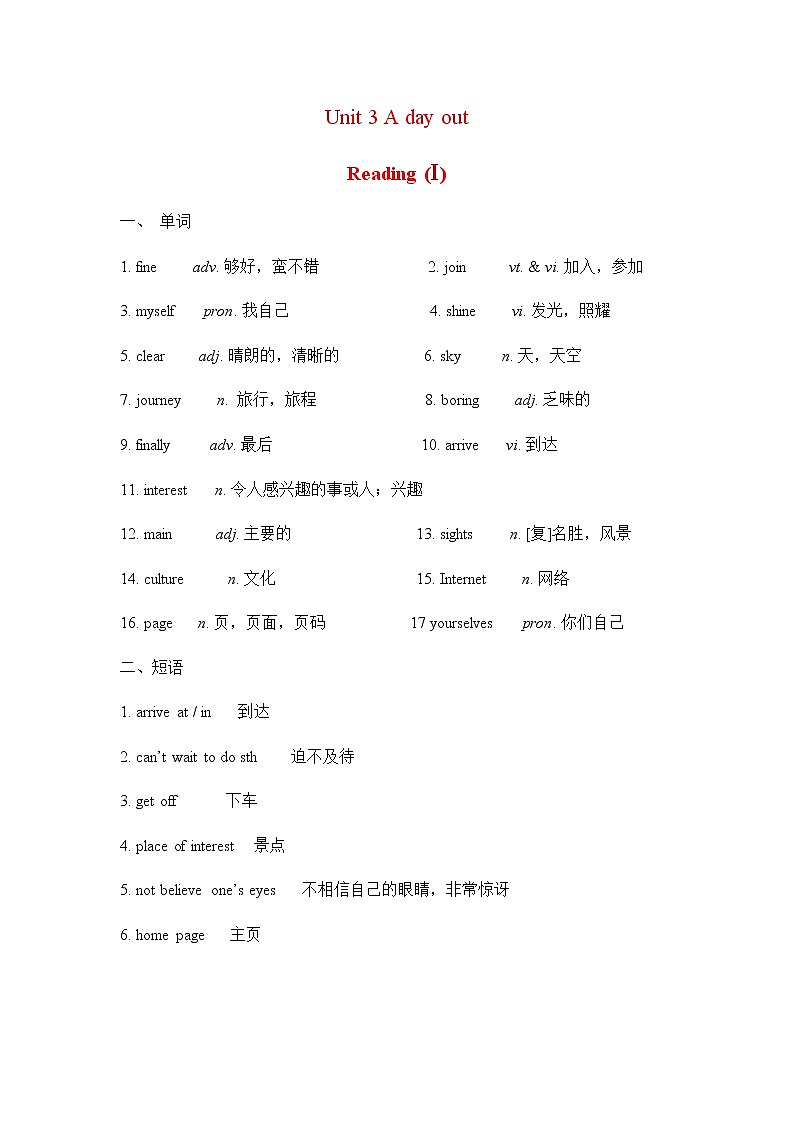 译林八年級英語上冊 Unit 3 A day out  课时2 PPT课件+教案01