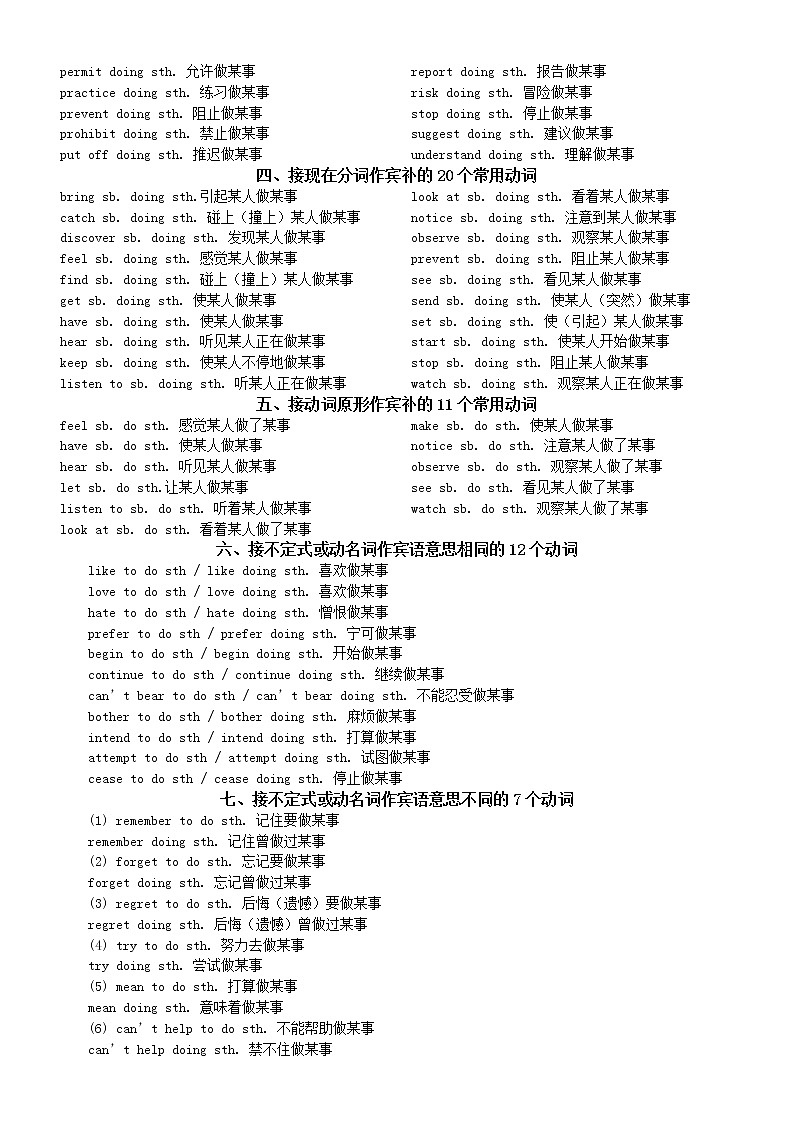 初中英语重要固定搭配汇总（共十三大类）第2页
