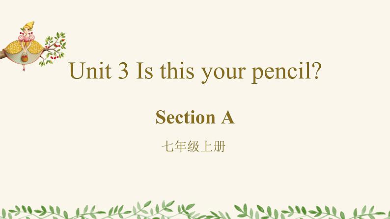 七年级英语上册RJ版课件 Unit 3 Is this your pencil Section A01