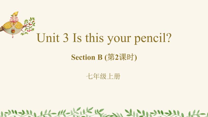七年级英语上册RJ版课件 Unit 3 Is this your pencil Section B01