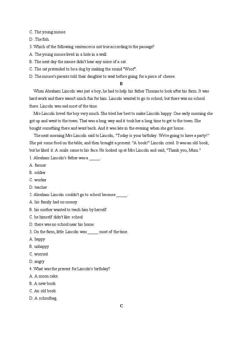 2021-2022学年外研版英语七年级下学期期末测评卷A卷第3页