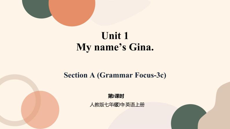 Unit 1 My name’s Gina.Section A (Grammar Focus-3c)课件PPT+教案01