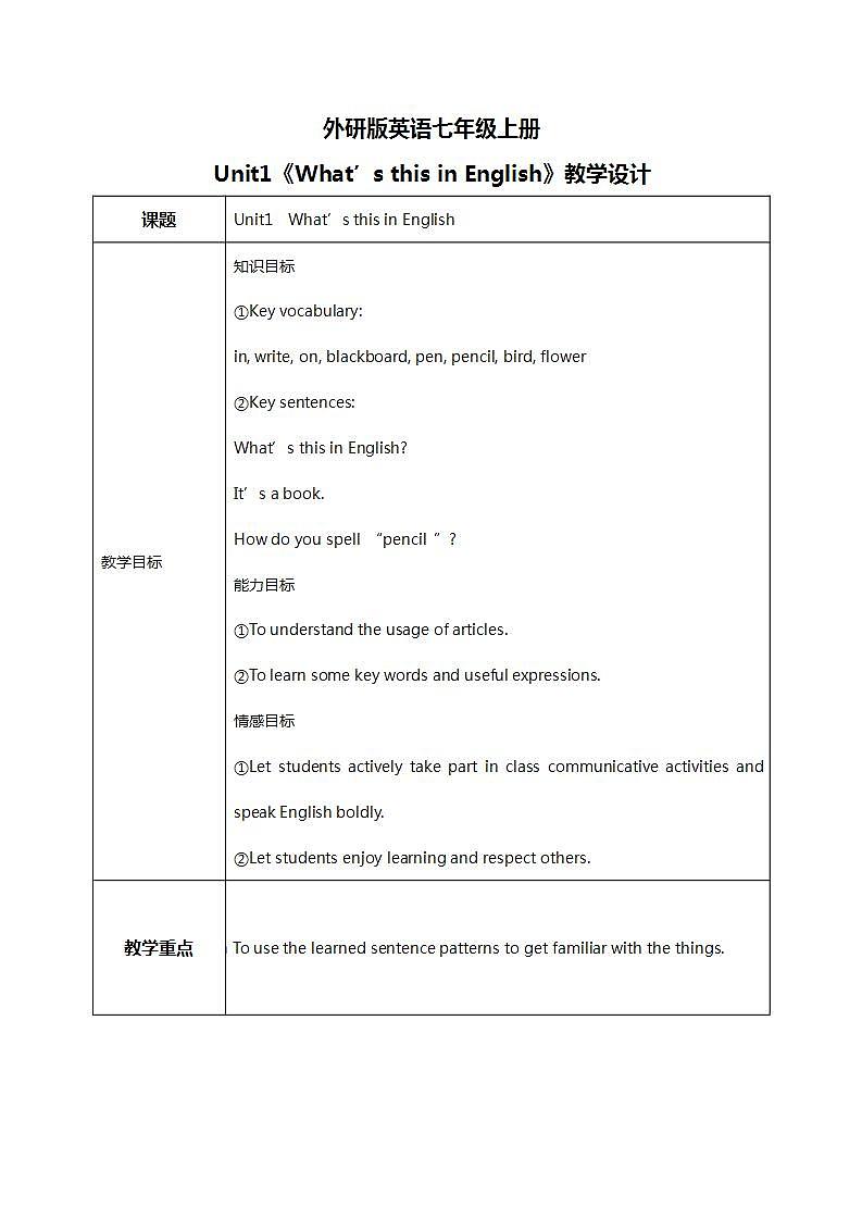 What's this in English 教案第1页