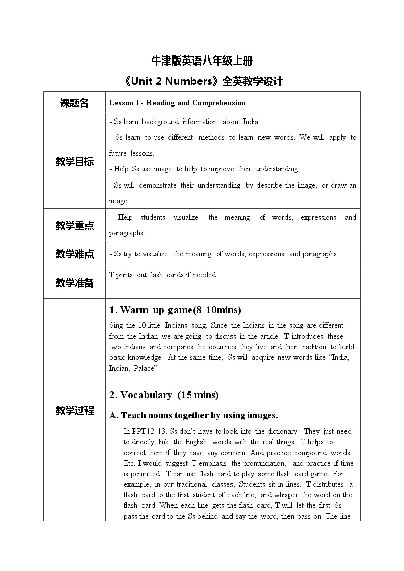 《Unit 2 Numbers》reading and comprehension 课件+教案01